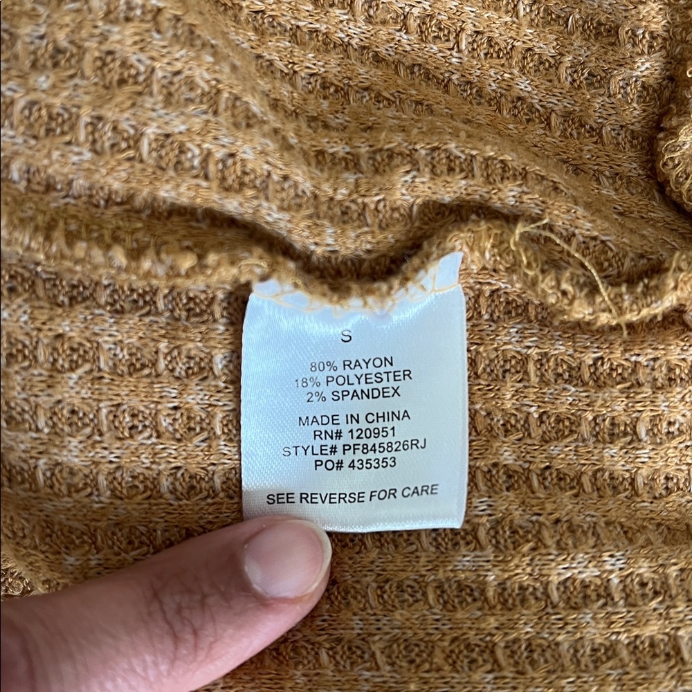 Pink Rose Women's Tan Cardigan Sweater - Picture 9 of 10